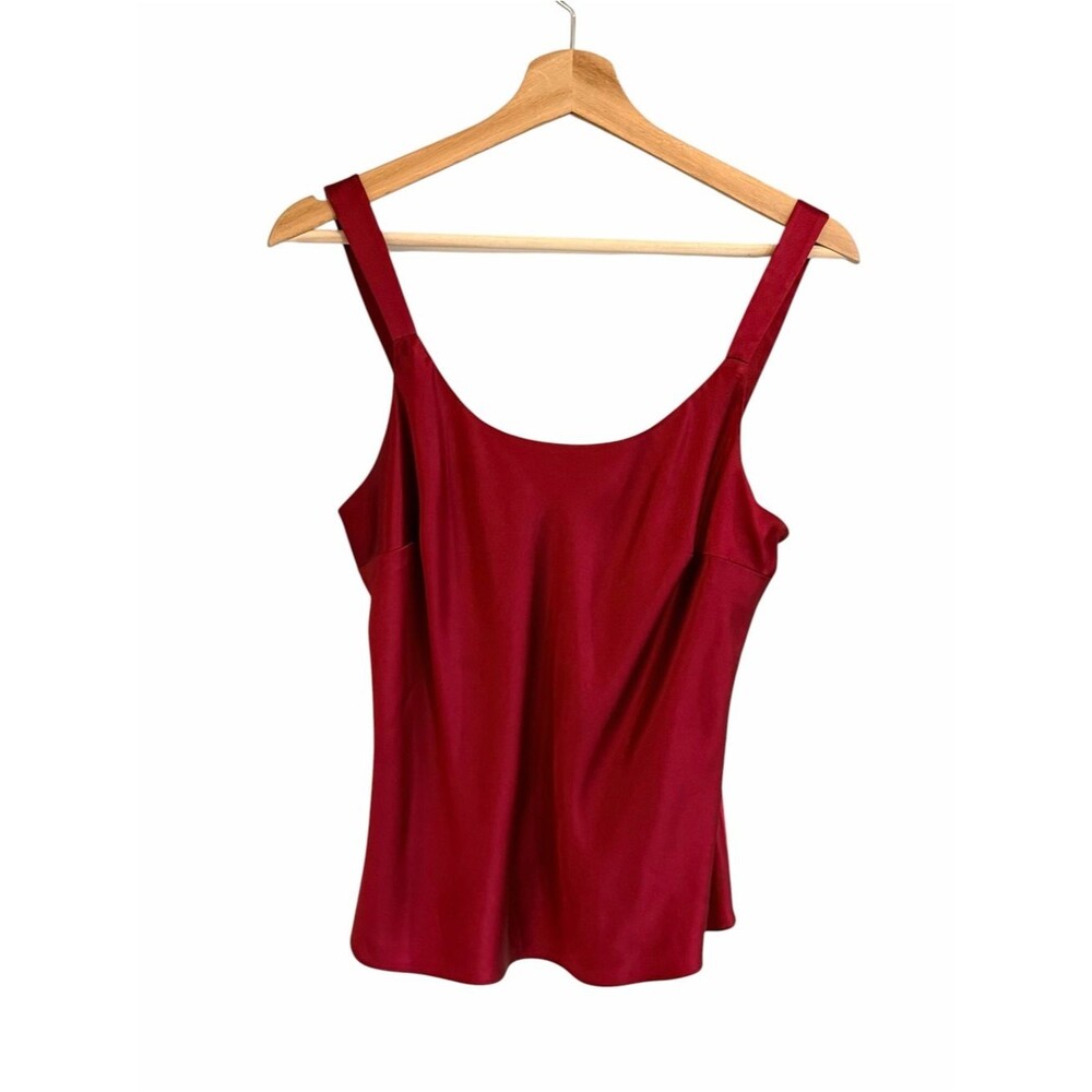 Mark Shale Womens Red Silk Cami Top Size M Quiet Luxury Minimalist Office Siren